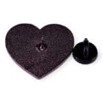 1. Broche en forme de cœur noire avec finition glitter, accessoire de mode artisanal palestinien.