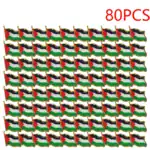 Drapeaux palestiniens en miniature pour décoration, collection ou événements culturels, lot de 80 pièces, symboles palestiniens, qualité artisanale, idéal pour soutenir la Palestine.