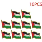 Drapeau palestinien épingle à bouton, ensemble de 10 pièces, symbole de solidarité et de soutien pour la Palestine, idéal pour accessoires de mode ou décoration.