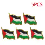 Drapeau palestinien en épingle de collection, lot de 5 pièces, symbole de solidarité et d'identité palestinienne, parfaite pour décoration ou accessoires.