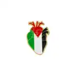 1. Cœur en forme anatomique avec drapeau palestinien, symbole de solidarité et identité culturelle.