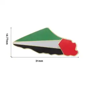 Pochette en forme de drapeau palestinien, broche artisanale en métal émaillé, symbole de la Palestine, décoration mode, cadeau authentique, artisanat palestinien.