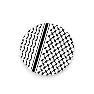 1. Motif traditionnel palestinien en noir et blanc, inspiré de l'artisanat ancestral et de la décoration culturelle.
