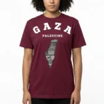 Free Gaza T Shirt – coloris rouge bordeaux
