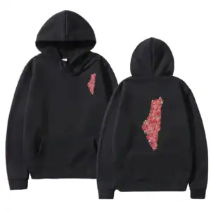 Pull Noir Et Rouge Homme Palestine – Noir