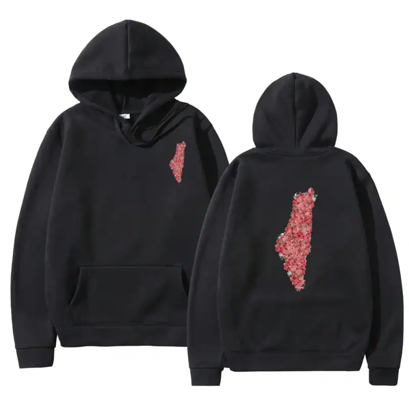 Pull Noir Et Rouge Homme Palestine – Noir