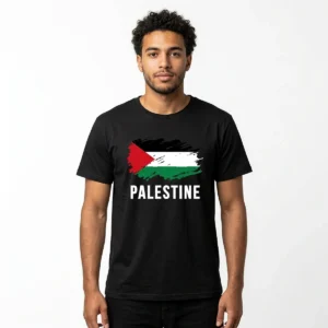 T Shirt Drapeau Palestine – coloris noir