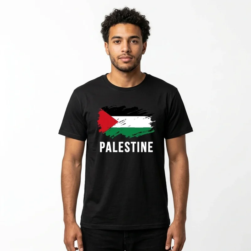 T Shirt Drapeau Palestine – coloris noir